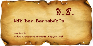 Wéber Barnabás névjegykártya